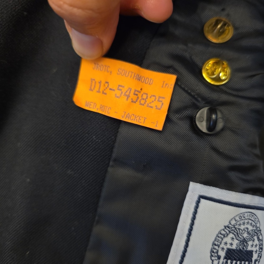 Bremen-Bowdon Suit Jacket Mens 40R Blue Polyester Wool Army Dress ROTC Uniform - Picture 11 of 16